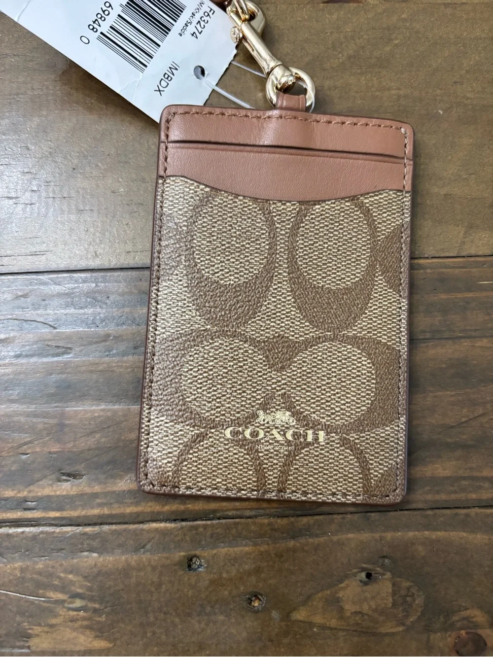 Coach Signature PVC Lanyard ID Holder